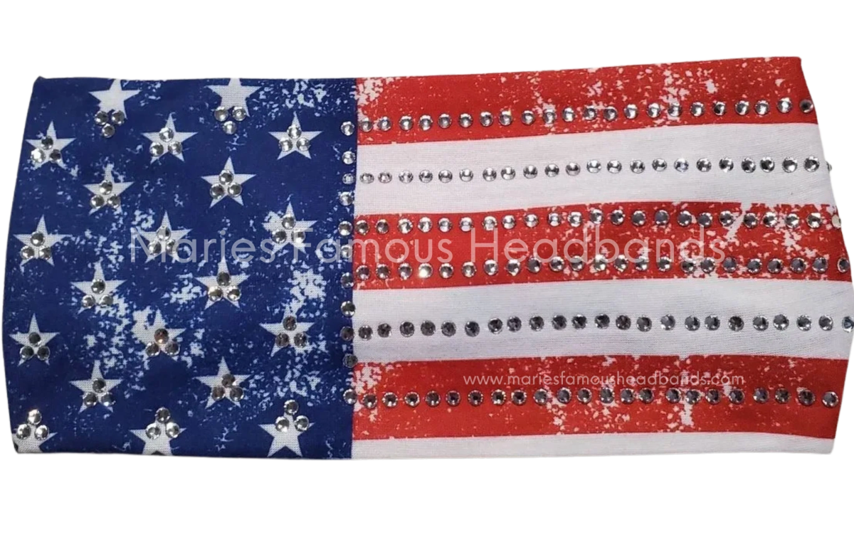 Marie's Vintage USA Flag Color Handcrafted Headband