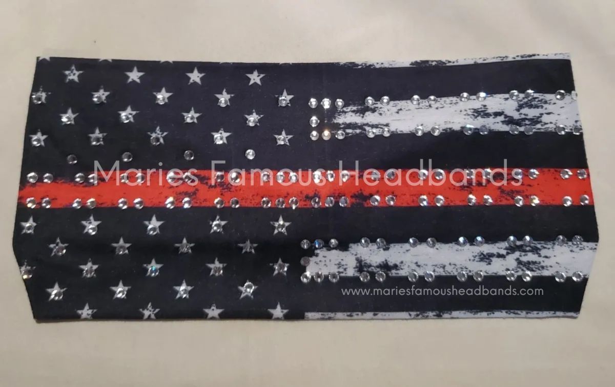 Marie's Thin Red Line Handcrafted Headband