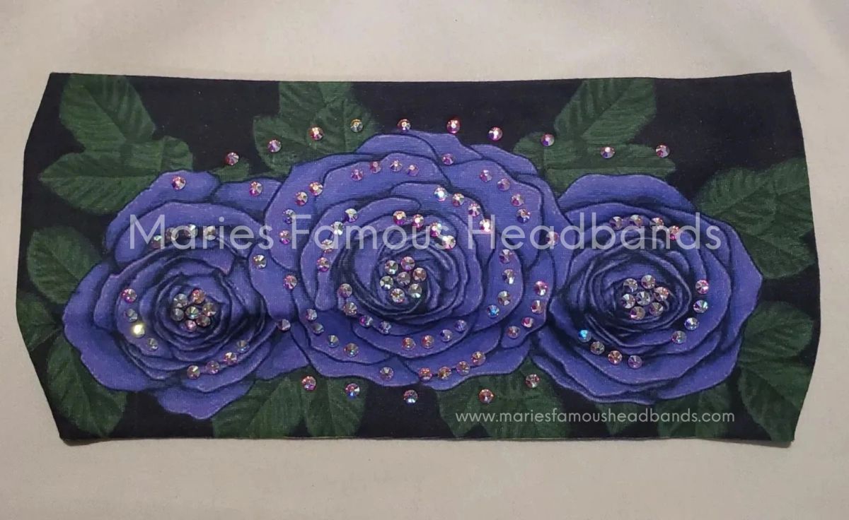 Marie's Roses Purple Handcrafted Headband