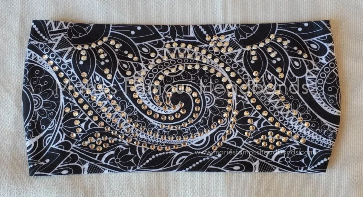 Marie's Black Swirls Handcrafted Headband