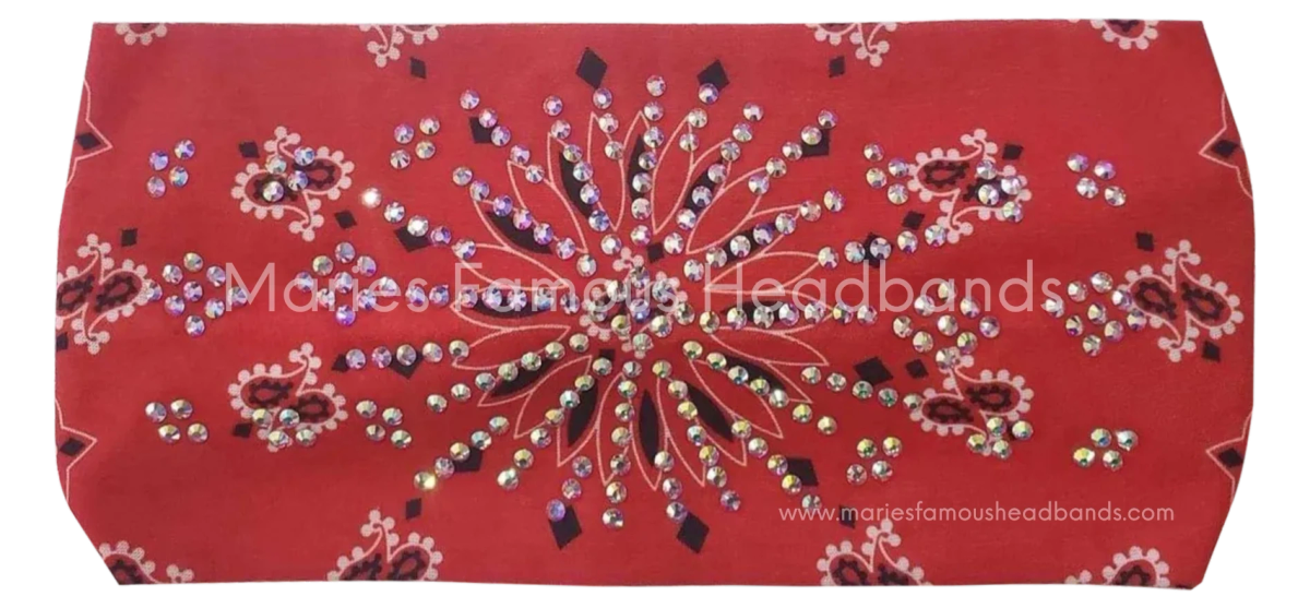 Marie's Old School Bandana Deep Red Handcrafted Headband