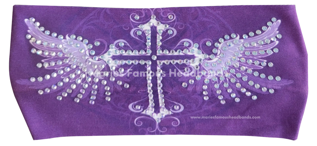 Marie's Purple Cross Wings Handcrafted Headband